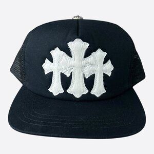 Chrome Hearts Black & White Cross Patch Hat